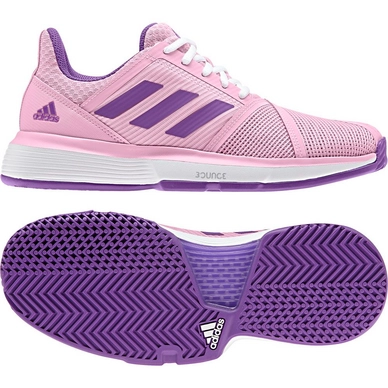 Tennisschoen Adidas Women Courtjam Multicourt White Shock Red Active Pink