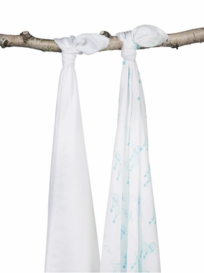 Multidoek Jollein Hydrofiel Bamboe Balloons Lagoon (2-delig)