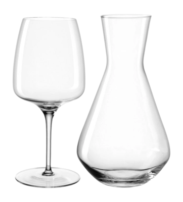 Set Degustazione con Caraffa Decanter 1,5 L e 2 Calici Vino Leonardo Cesti, 3 Pezzi, Trasparente