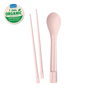 Bestekset Koziol Dynasty Chopsticks en Lepel Set Organic Pink