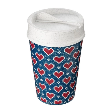 Thermosbeker Koziol Bio-Circulair Iso To Go Red Hearts 400 ml
