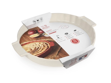 2---APPOLIA plat à tarte écru 30 cm 60343 fourreau