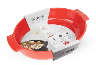 2---APPOLIA plat ovale rouge 40 cm 60558 + fourreau