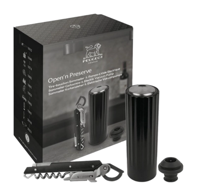 Korkenzieher & Pumpe Peugeot Clavelin Preserve Schwarz