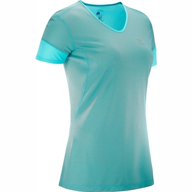 T-Shirt Salomon Women Trail Runner SS Blue Curacao Charcoal