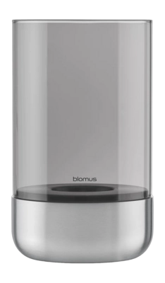 Windlicht Blomus Calma Stainless Steel Matt Glass Smoke Medium