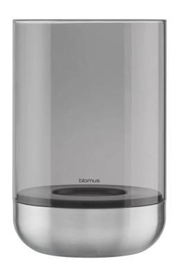 Windlicht Blomus Calma Stainless Steel Matt Glass Smoke Large