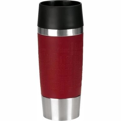 Thermosbeker Emsa Travel Mug Met Siliconen sleeve Rood 360ml