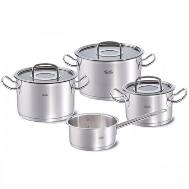 Pannenset Fissler Original Profi Collection Met Steelpan En Glasdeksels (4-Delig)