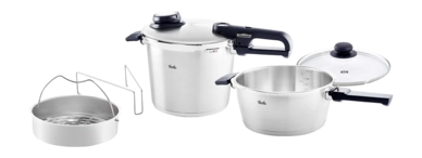 Set Pentola a pressione con coperchio, padella e inserto Fissler Vitavit Premium 3,5 - 6 L