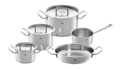 Pannenset Fissler Original Profi Collection Met Serveerpan en RVS Deksels (5-Delig)