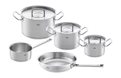 Pannenset Fissler Original Profi Collection Met Koekenpan en RVS Deksels (5-Delig)