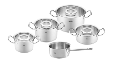 Pannenset Fissler Original Profi Collection Met Steelpan en Glasdeksels (5-Delig)