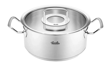 Casserole Fissler Original Profi Collection Bas avec Couvercle en Verre Acier Inox 24 cm