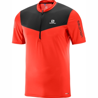 Tee-Shirt Salomon Men Fast Wing HZ SS Fiery Red Black
