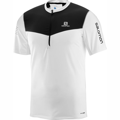 T Shirt Salomon Fast Wing HZ SS White Black Herren Outdoorsupply