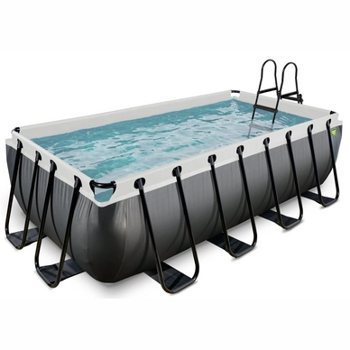 Zwembad EXIT Black Leather 400 x 200 x 100 cm + Zandfilterpomp Zwart