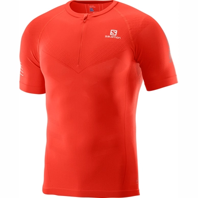 T Shirt Salomon Exo Motion HZ SS Fiery Red Herren Outdoorsupply