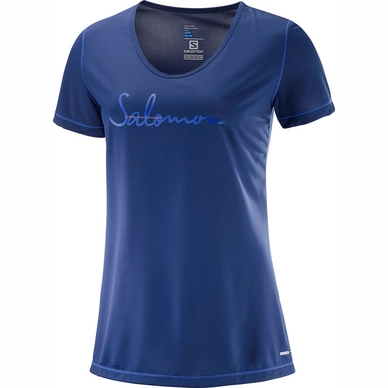 T-Shirt Salomon Mazy Graphic SS Medieval Blue Damen