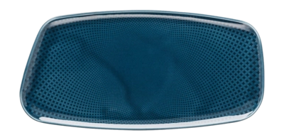 Piatto da portata asimmetrico in porcellana Rosenthal Junto 30 x 15 cm, Blu Oceano