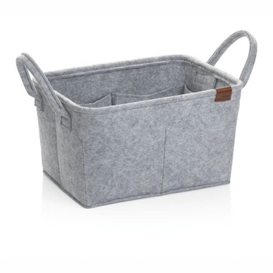 Felt Basket Kela Fay with 8 Inside Pockets Light Grey (35 x 25 x 20 cm)