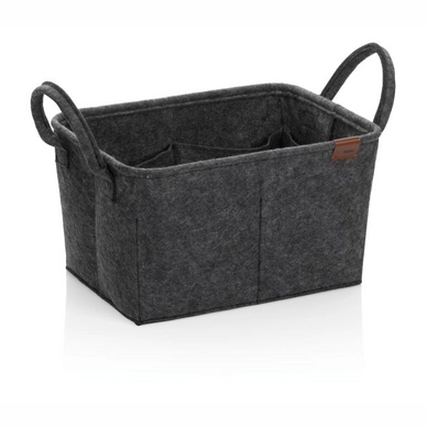 Felt Basket Kela Fay with 8 Inner Pockets Dark Grey (35 x 25 x 20 cm)