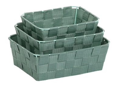Storage Basket Kela Alvaro Green (Set of 3)