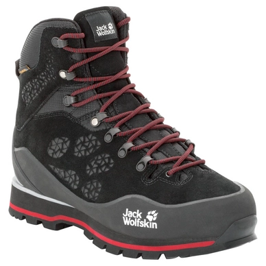 Wanderschuh Jack Wolfskin Wilderness Peak Texapore Mid Black Red Herren