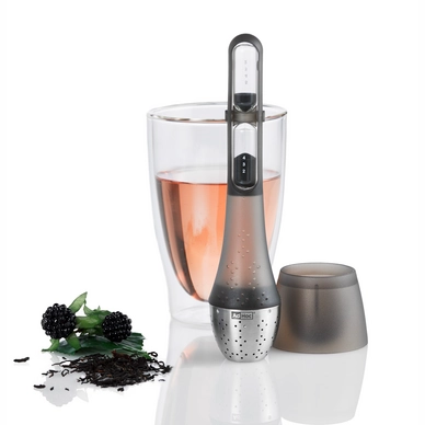 Theezeef AdHoc Santea Staand Met Zandloper Lichtzwart 21,5 cm