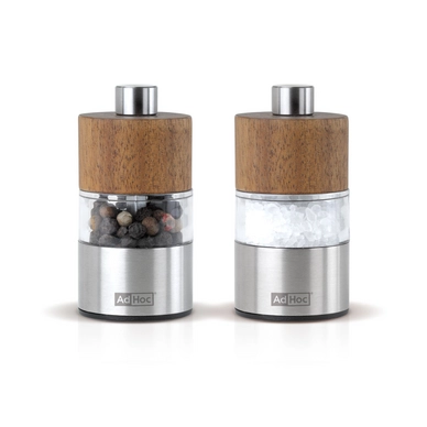 Salt and Pepper Mill AdHoc Acacia David Brown Stainless Steel 6.2 cm (2 pc)