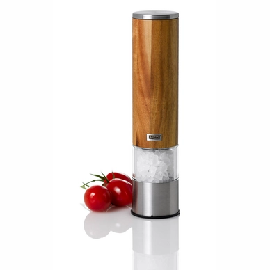 Peper- en zoutmolen AdHoc Acacia Elektrisch Woodmatic Bruin RVS 22 cm