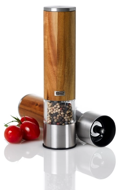 Peper- en zoutmolen AdHoc Acacia Elektrisch Woodmatic Bruin RVS 22 cm