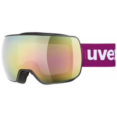 Skibrille Uvex Compact FM Black Mat Mirror Pink Clear S2