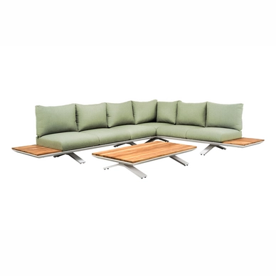 Loungeset Suns Stockholm Hoekopstelling Large 3+3 Seater Matt White / Soft Green (3-delig)