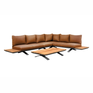 Loungeset Suns Stockholm Hoekopstelling Large 3+3 Seater Matt Royal Grey / Terra Coral (3-delig)