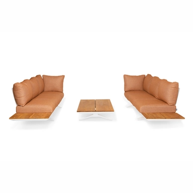 Loungeset Suns Stockholm Ibiza Style 2x3 Seater Corner Matt White / Terra Coral (3-delig)