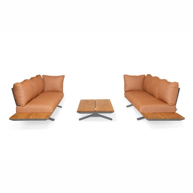 Loungeset Suns Stockholm Ibiza Style 2x3 Seater Corner Matt Royal Grey / Terra Coral (3-delig)
