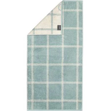 Asciugamano Cawö Luxury Home Two-Tone Grafik 50 x 100 cm, Set da 3 pezzi, Verde salvia
