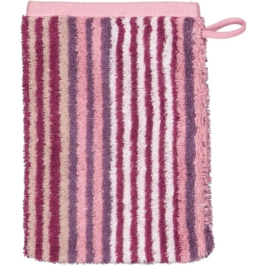 Manopola guanto Cawö Delight Stripes 16 x 22 cm, Set da 3 pezzi, Rosa cipria