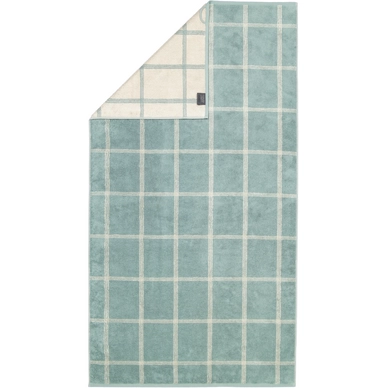 Telo doccia Cawö Luxury Home Two-Tone Grafik 80 x 150 cm, Verde salvia