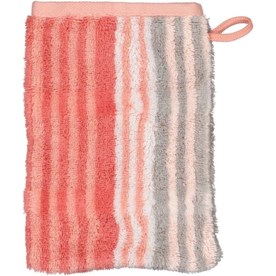 Manopola guanto Cawö Noblesse Harmony Stripes 16 x 22 cm, Set da 6 pezzi, Rosa corallo
