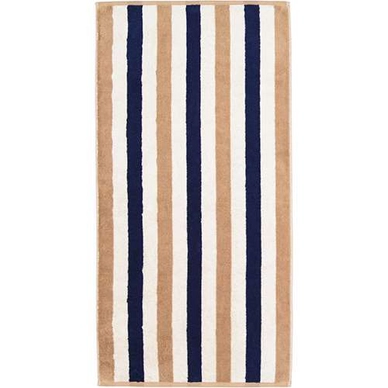 Asciugamano Cawö Coast Stripes 50 x 100 cm, Set da 3 pezzi, Blu / Naturale