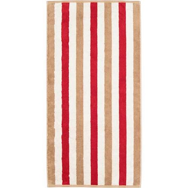 Serviette de Toilette Cawö Coast Stripes Red/Nature (Lot de 3)