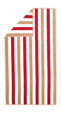 Douchelaken Cawö Coast Stripes Red/Nature