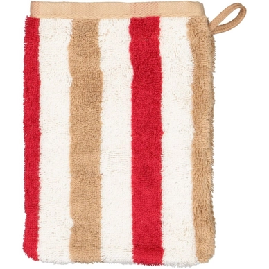 Washandje Cawö Coast Stripes Red/Nature (Set van 6)