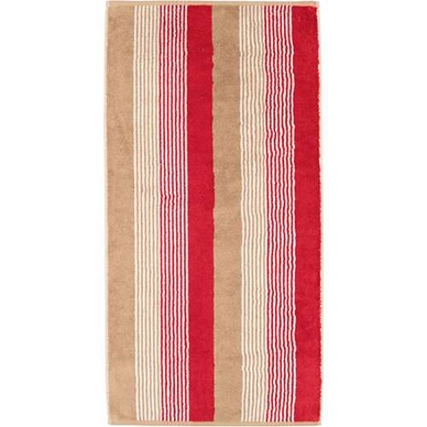 Handtuch Cawö Coast Repeat Red/Nature (3er-Set)