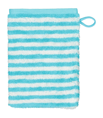 Washandje Cawö Campus Ringel Stripes Turquoise (Set van 6)