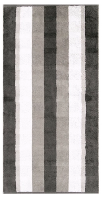 Handtuch Cawö Noblesse Stripes Antracite (Set von 3 Stück)