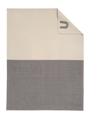 Asciugamano da cucina Cawo Cuisine Duo 50 x 70 cm, Set da 4, Basalto / Beige