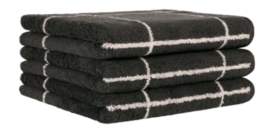 Handdoek Cawö Atelier Lines Basalt (Set van 3)